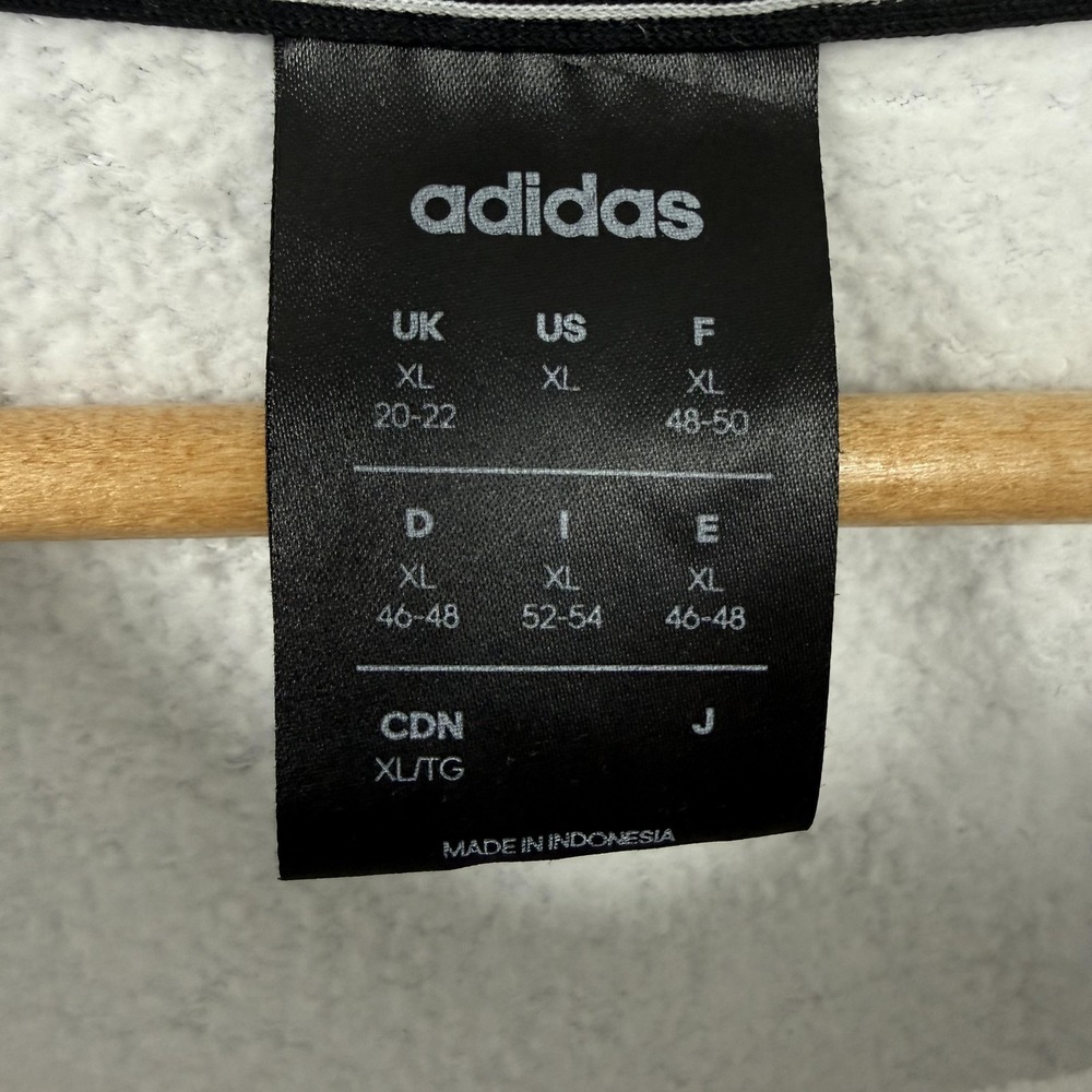 Adidas Sweatshirt Womens XL White 3-Stripes Logo Fleece Pullover Raglan Crewneck - Picture 6 of 12